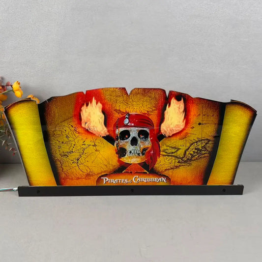 Pirates of the Caribbean Pinball Topper 3D Acrylic LED Topper, For Jersey Jack JJP Pinball Machine, Pinball Topper FYLZGO Signs