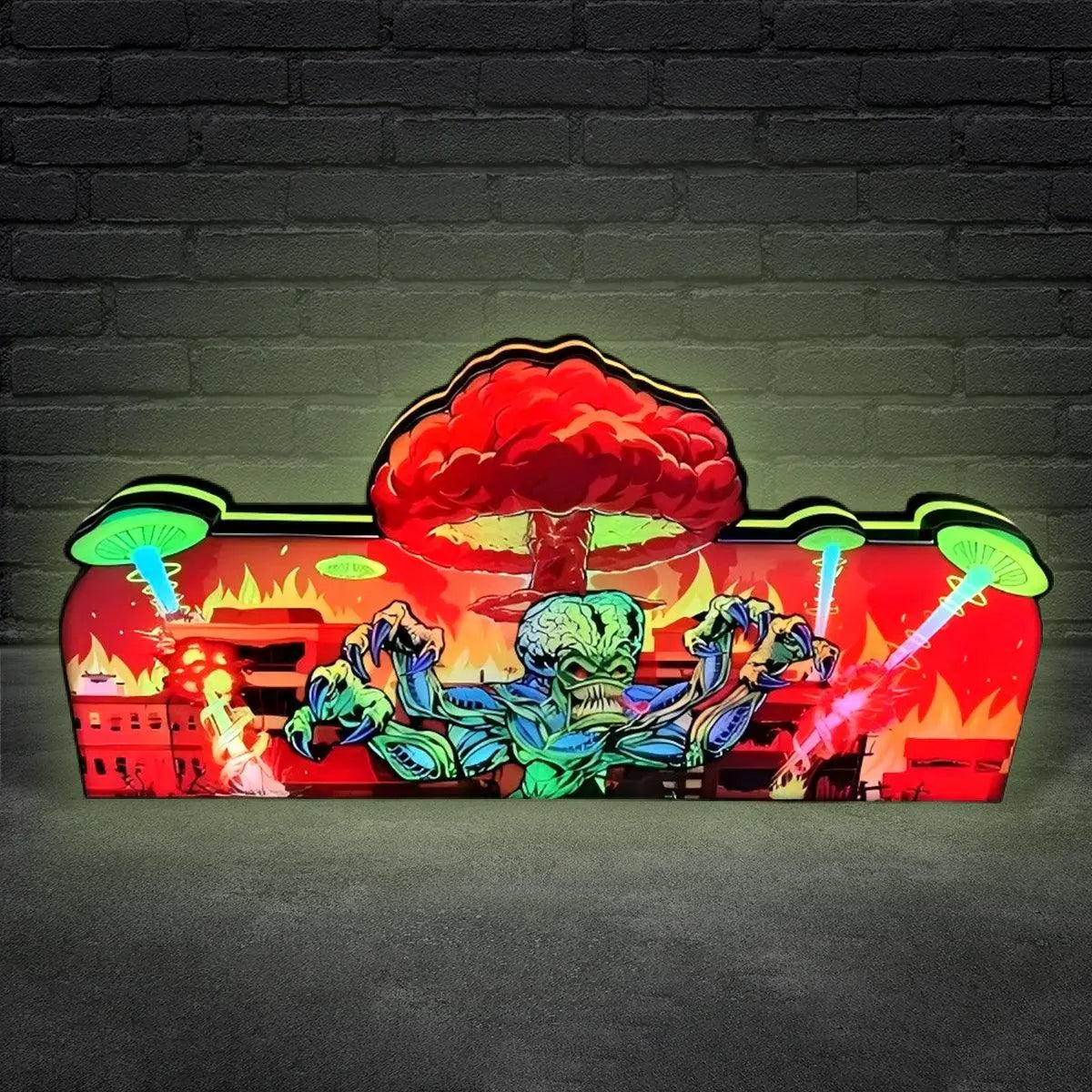 Attack From Mars Pinball Topper 3D Printed Lightbox with USB and Dimmier FYLZGO Signs