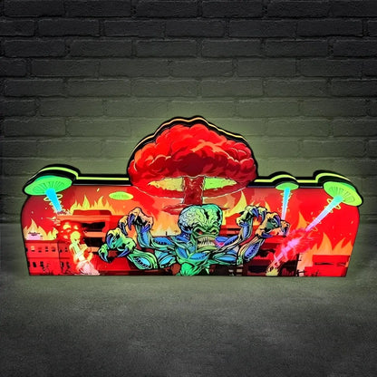 Attack From Mars Pinball Topper 3D Printed Lightbox with USB and Dimmier FYLZGO Signs