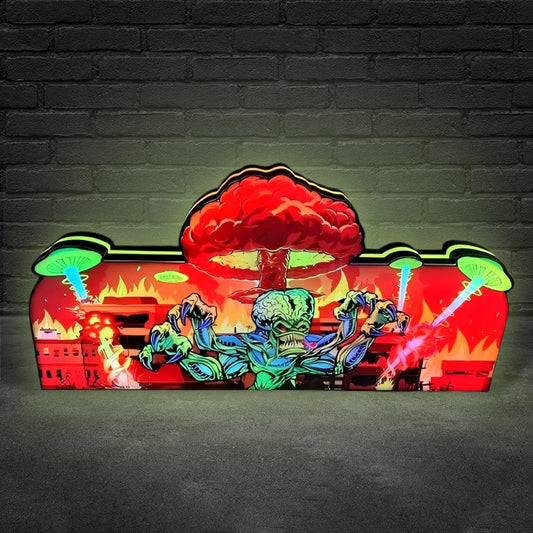 Attack From Mars Pinball Topper 3D Printed Lightbox with USB and Dimmier FYLZGO Signs