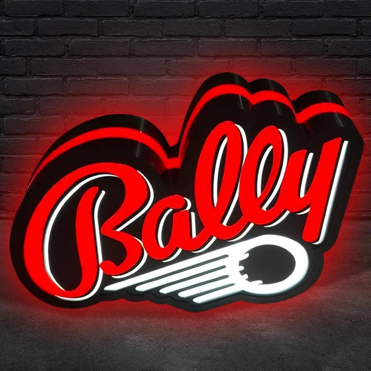 Bally Pinball Logo 3D Printed LED Lightbox Game Lightbox Logo 3D LED Light Box Retro Mega Drive Logo LED Lightbox Arcade Games Lightbox FYLZGO Signs