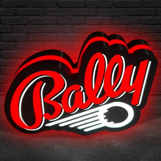 Bally Pinball Logo 3D Printed LED Lightbox Game Lightbox Logo 3D LED Light Box Retro Mega Drive Logo LED Lightbox Arcade Games Lightbox FYLZGO Signs