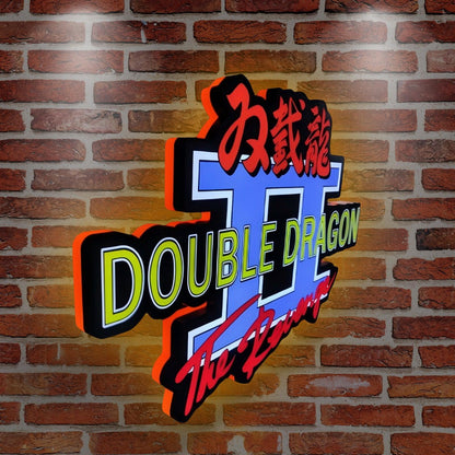 Custom Double Dragon II The Revenge Logo LED Nightlight 3D Print Desktop Lightbox Signs RGB FYLZGO Signs