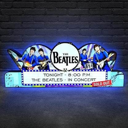The Beatles Pinball Topper 3D Printed LED Led Lightbox, Arcade Game Led Lightbox, Perfect for Game Room or Pinball Machine FYLZGO Signs
