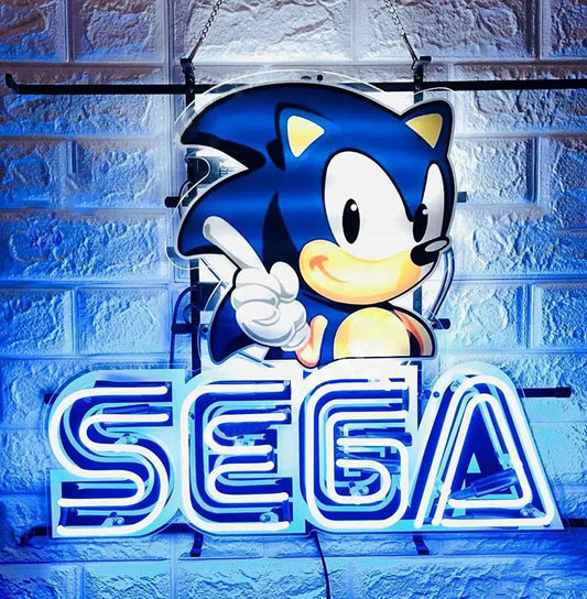 Queen Sense 20"x16" Segas Arcade Neon Sign USB Powered for Kids Room Decor,Insert Coin to Play Neon Sign Dimmable LED Neon Light Sign for Playroom Light Man Cave Game Room Bar FYLZGO Signs