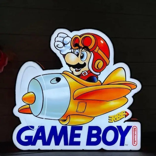 Classic Gameboy Super Mario LED Light Box, Perfect for Game Room, Super Mario Sign for Man Cave, Functional Dimmer, 5V, USB Plug In FYLZGO Signs