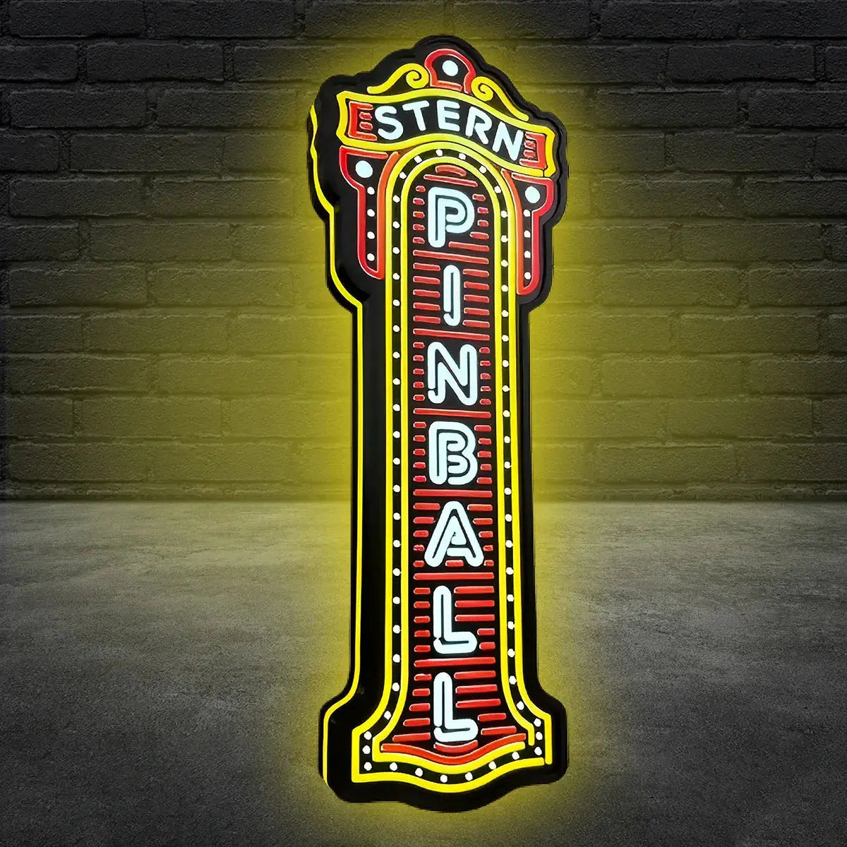 Stern Pinball Logo 3D Printed LED Lightbox Game Lightbox Logo 3D LED Light Box Retro Mega Drive Logo LED Lightbox Arcade Games Lightbox FYLZGO Signs