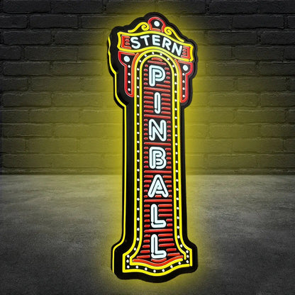 Stern Pinball Logo 3D Printed LED Lightbox Game Lightbox Logo 3D LED Light Box Retro Mega Drive Logo LED Lightbox Arcade Games Lightbox FYLZGO Signs