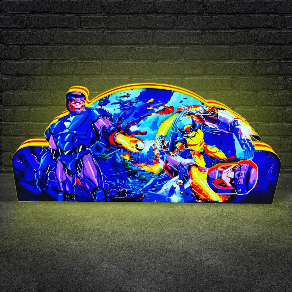 X-Men Pinball Topper 3D Pinted Lightbox, Wolverine vs. Sentinel LED Lightbox, For X-Men Pinball Arcade Game Fans, Game Rooom Decor FYLZGO Signs
