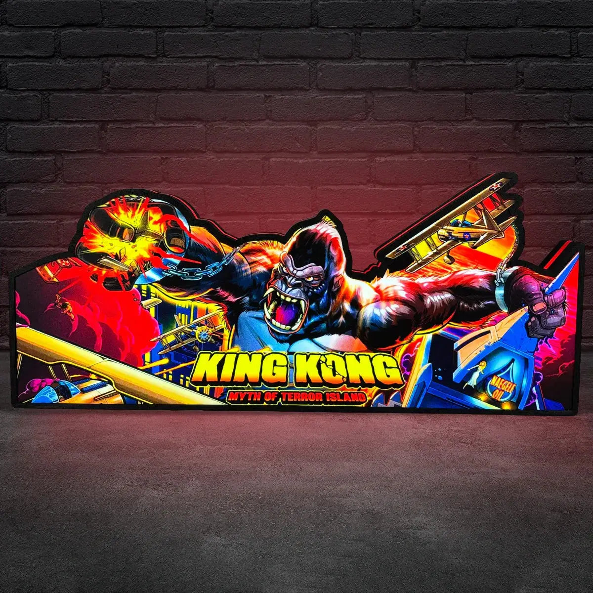 King Kong Pinball Topper for  Pinball Machine, 3D Printed Lightbox USB Powered & Full Dimmable FYLZGO Signs