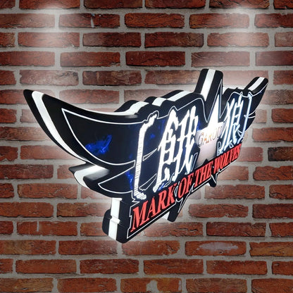 Mark of the Wolves 3D Printed LED Lightbox for Gaming Room Decor FYLZGO Signs