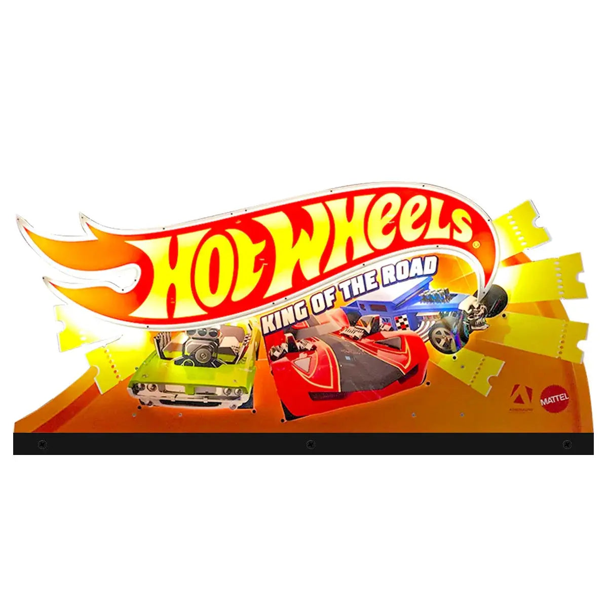 Hotwheels King of the Road Topper 3D Acrylic LED Topper, For Arcade Art Repro Game Mahine, Arcade Game Machine Topper FYLZGO Signs