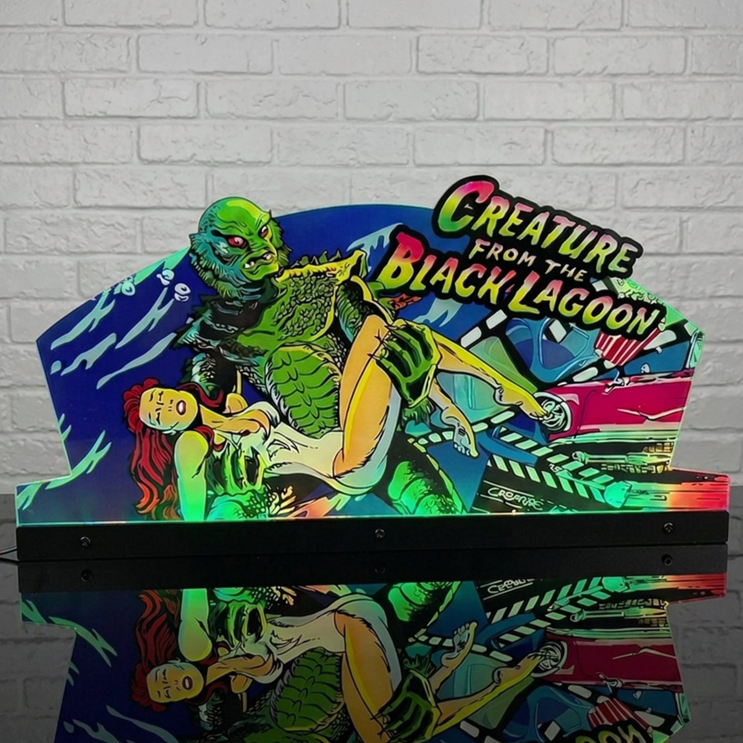 Creature from the black lagoon Topper Pinball Topper 3D Acrylic LED Topper, For Bally Pinball Machine NEOUNIK Signs