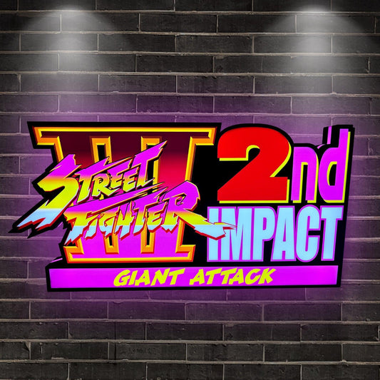 Best Gift Custom Street Fighter II Logo Lightbox Sign 3D Print 20 Inch Nightlight FYLZGO Signs