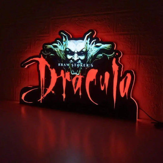 Dracula Bram Stoker's Pinball Topper, 3D Printed housing with RED Halo effects, LED, Dimmable, and USB powered FYLZGO Signs
