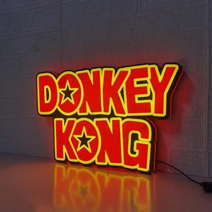 Donkey Kong Logo LED Sign, 3D Printed, USB Powered & Full Dimmable FYLZGO Signs