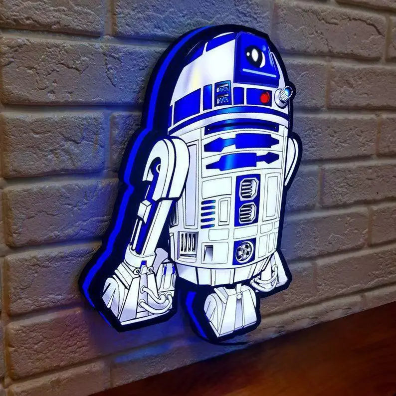 R2D2 Star Wars LED Lightbox, Made by 3D Printer, USB Powered and Full Dimmable, Star Wars Gifts for Woman and Man FYLZGO Signs