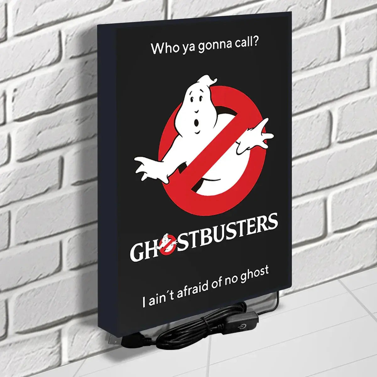 Ghostbusters Movie Poster LED Lightbox,Ghostbusters 3D Lightbox, I Aint Afraid of No Ghost lightbox Dimmable & USB FYLZGO Signs