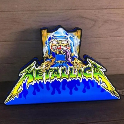 Metallica with Sparky's Electric Chair Pinball Topper 3D Printed Lightbox, USB plug Dimmer, Pinball Arcade Decor, Arcade Game Lightbox FYLZGO Signs