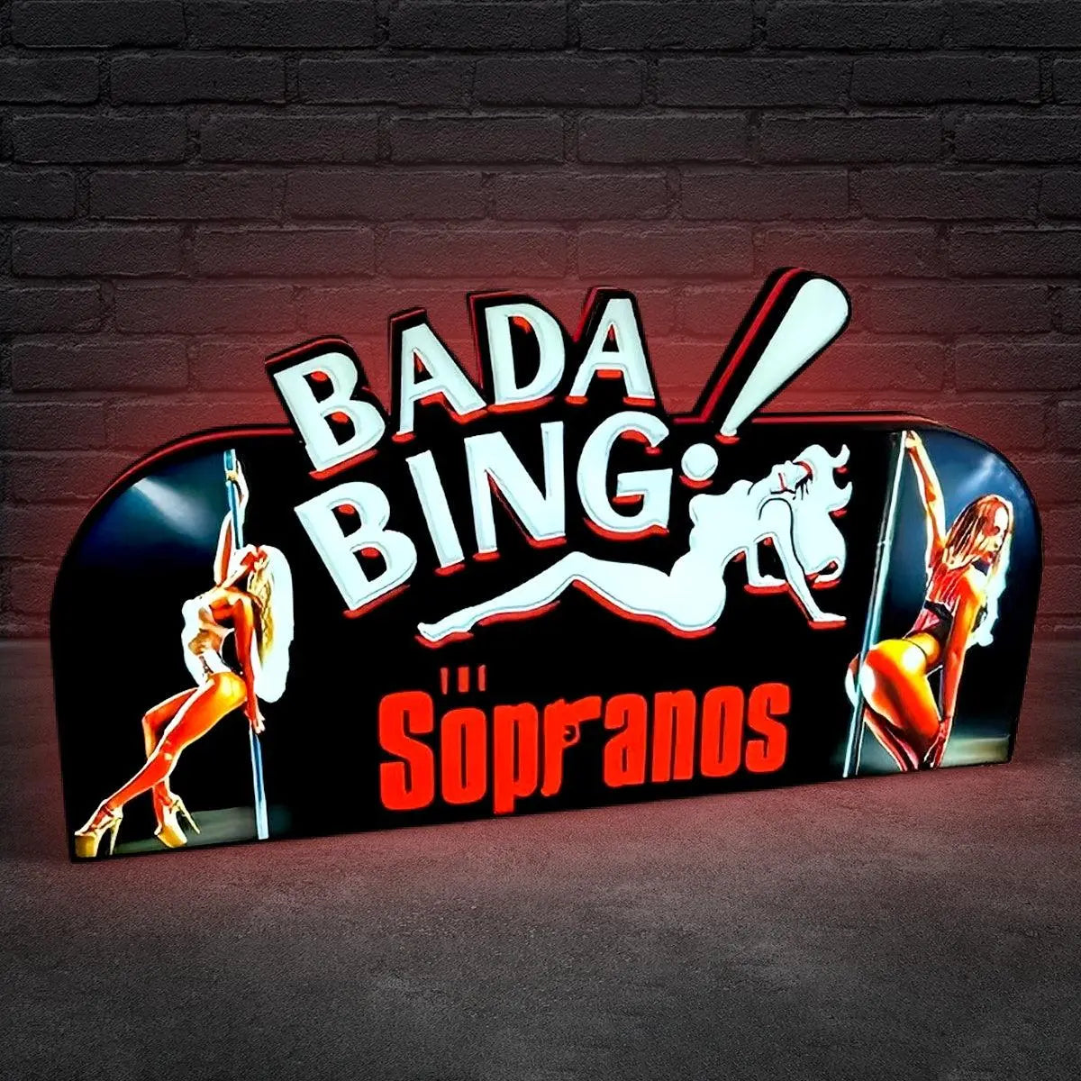 The Bada Bing Pinball Topper, Sopranos LED Pinball Topper with Dimming Function and USB powered FYLZGO Signs