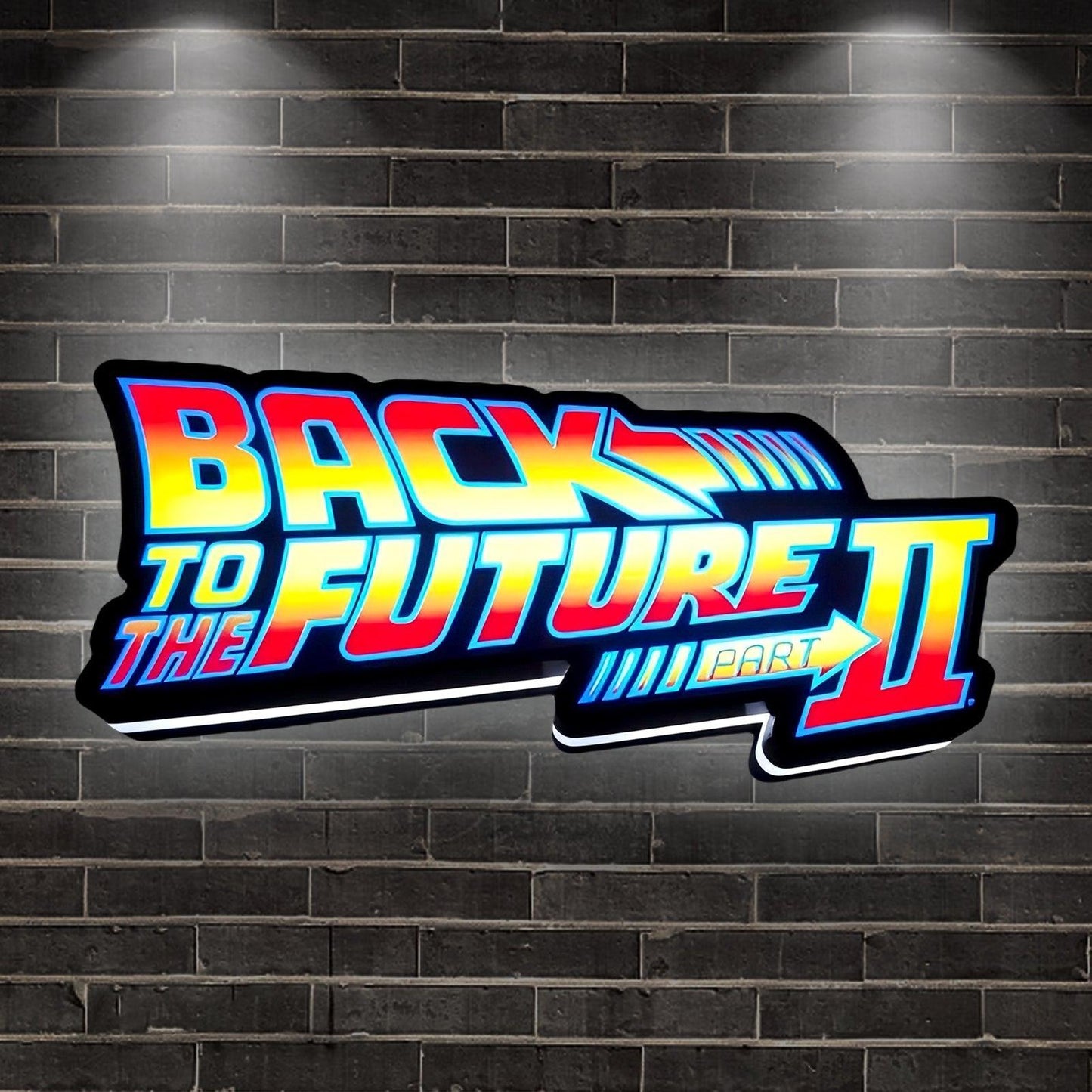 Back To The Future Logo LED Lightbox 3D Print Decortion Night Lights Illuminated Gaming Room FYLZGO Signs