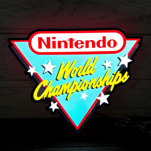 Nintendo World Campionships Logo Night Lights SNES Video Game Light  3D Printed Lightbox FYLZGO Signs