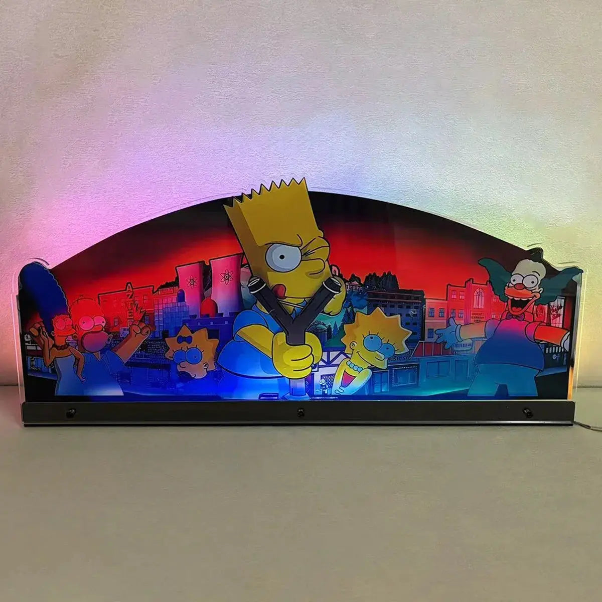 The SImpsons Pinball Party Topper, Pinball topper 3D Acrylic LED Topper, for Pinball Machine, Pinball Topper FYLZGO Signs