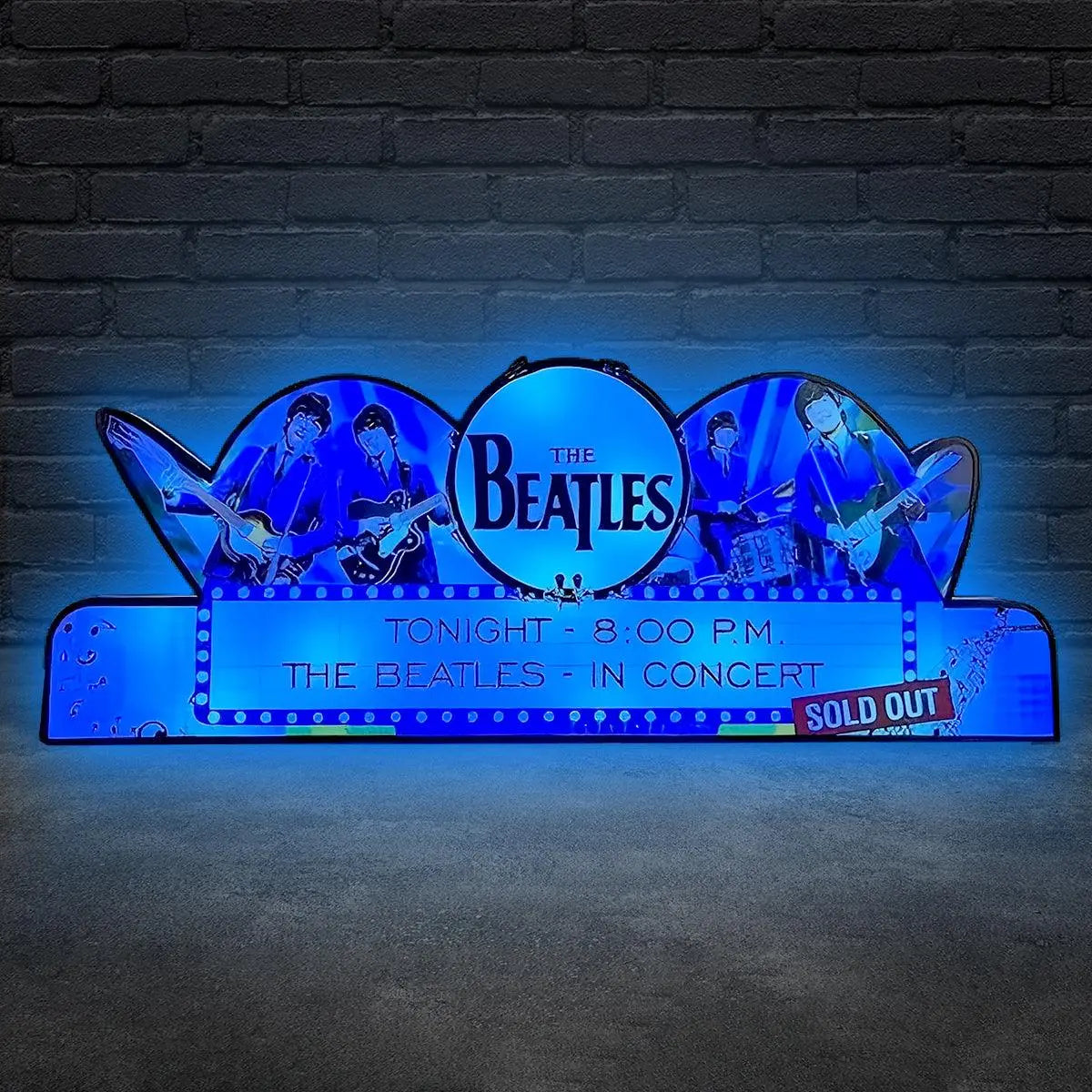 The Beatles Pinball Topper 3D Printed LED Led Lightbox, Arcade Game Led Lightbox, Perfect for Game Room or Pinball Machine FYLZGO Signs