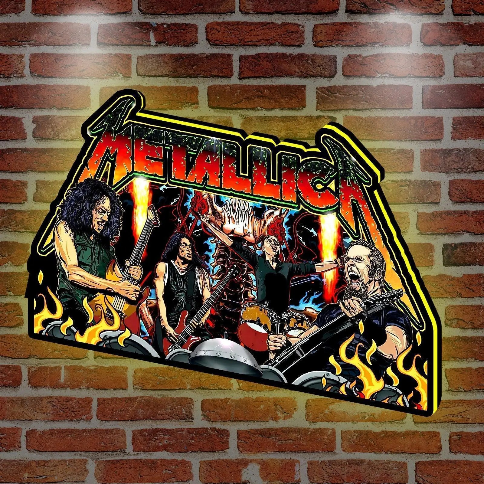 New Arrival Metallica Remastered Pinball Topper USB plug Dimmer Led 3D Lightbox FYLZGO Signs