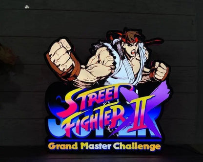 Street Fighter Sign Classic Arcade LED Light Box, Classic Fighting Game Arcade Toppers, LED Lightbox, Functional Dimmer, 5V, USB Compatible FYLZGO Signs