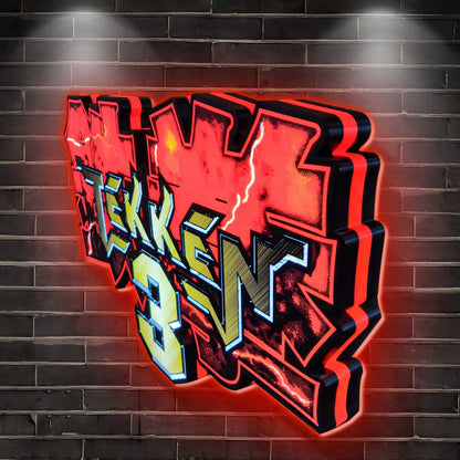 Iron Fist 3 3D Printed LED Lightbox for Gaming Room Decor FYLZGO Signs
