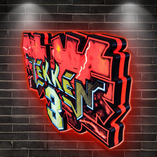 Iron Fist 3 3D Printed LED Lightbox for Gaming Room Decor FYLZGO Signs