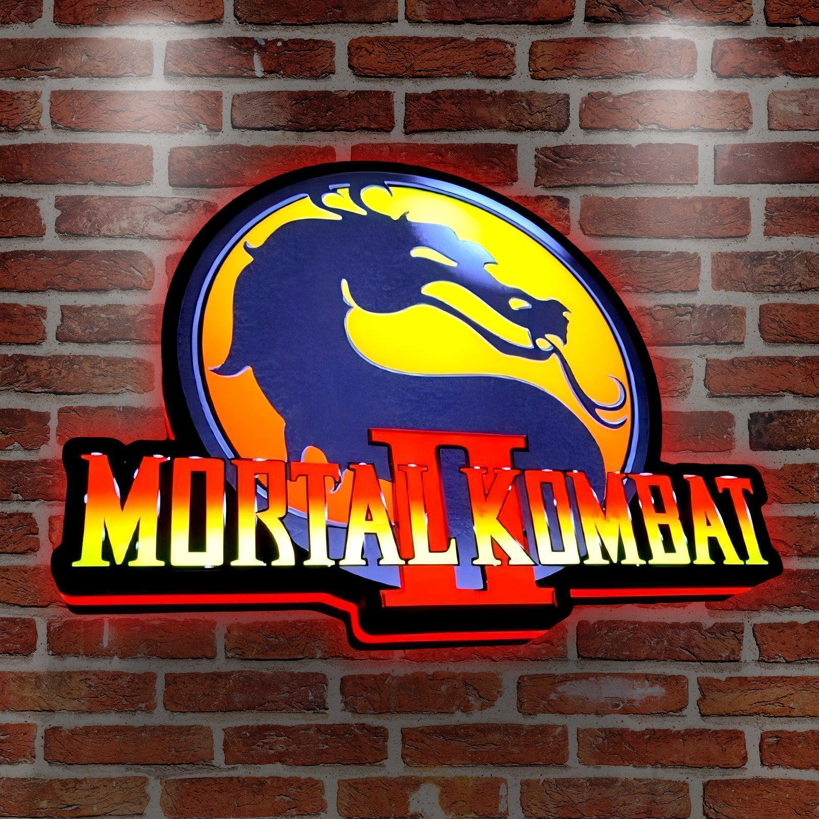 Mortal Kombat Logo 3D Print Desktop Lightbox, Mortal Kombat wall decor, led light wall decor, dragon wall art, dragon led sign, souvenirs, Mortal Kombat wall art, game room FYLZGO Signs