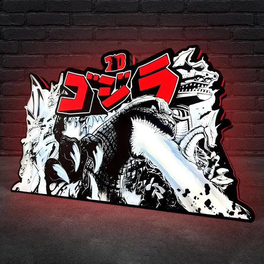 Godzilla 70th Anniversary Pinball Topper 3D Printed LED Lightbox, Arcade Game Led Lightbox, Pinball Arcade Decor FYLZGO Signs