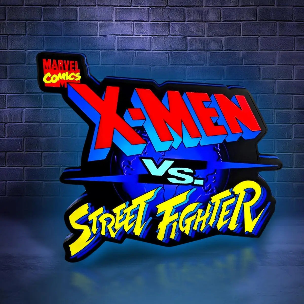 X-MAN VS Street Fight Marvel 3D Printed LED Lightbox for Gaming Room Decor FYLZGO Signs