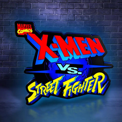 X-MAN VS Street Fight Marvel 3D Printed LED Lightbox for Gaming Room Decor FYLZGO Signs
