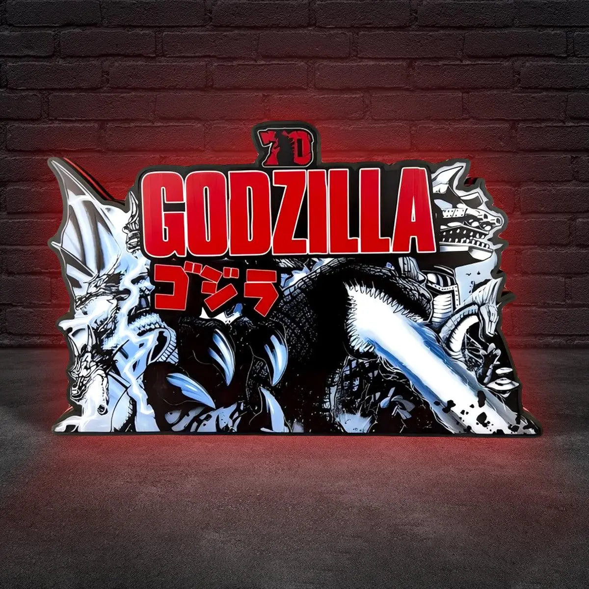 Godzilla 70th Anniversary Pinball Topper 3D Printed LED Lightbox, Arcade Game Led Lightbox, Pinball Arcade Decor FYLZGO Signs