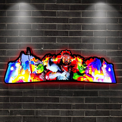 Medieval Madness Pinball Topper LED Lightbox Fire Inspiration, Pinball Arcade Decor, Perfect for Game Room or Pinball Machine FYLZGO Signs
