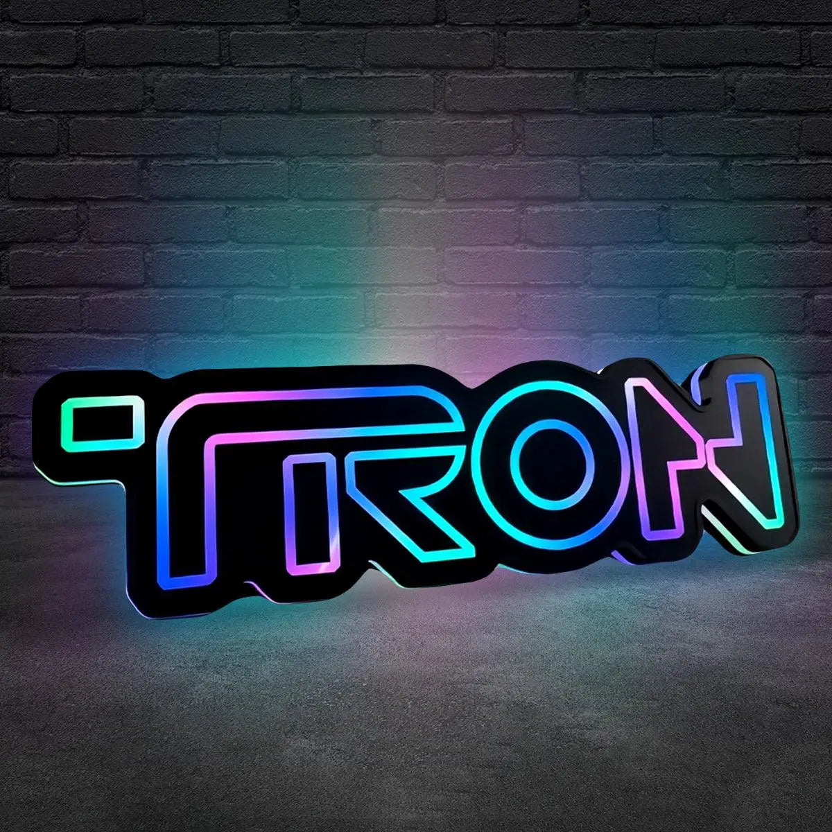 TRON Legacy style 3D Printed RGB LED illuminated wall sign FYLZGO Signs