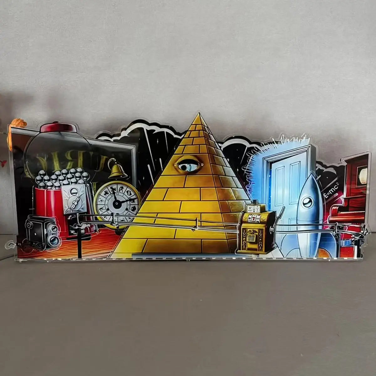 The Electric Playground Twilight Zone Pinball topper 3D Acrylic LED Topper, for Pinball Machine, Pinball Topper FYLZGO Signs