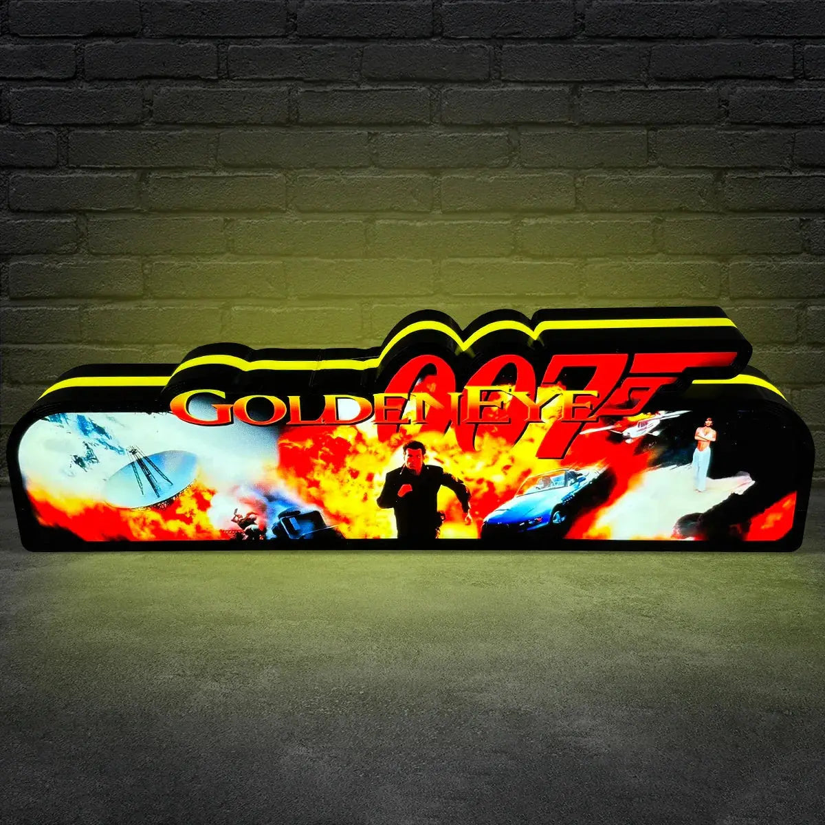 Goldeneye 007 Pinball Topper LED Light Box USB Powered Fully Dimmable, Pinball Arcade Decor, Gameroom Decor, Movie Lightbox FYLZGO Signs
