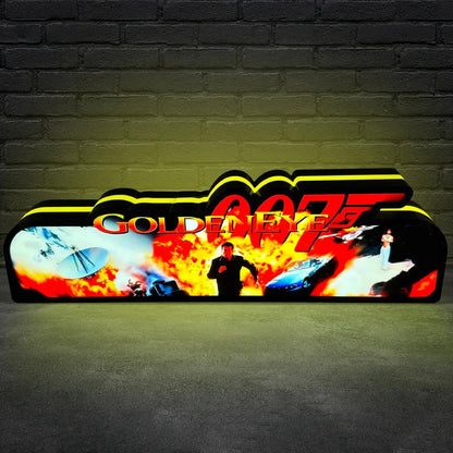 Goldeneye 007 Pinball Topper LED Light Box USB Powered Fully Dimmable, Pinball Arcade Decor, Gameroom Decor, Movie Lightbox FYLZGO Signs