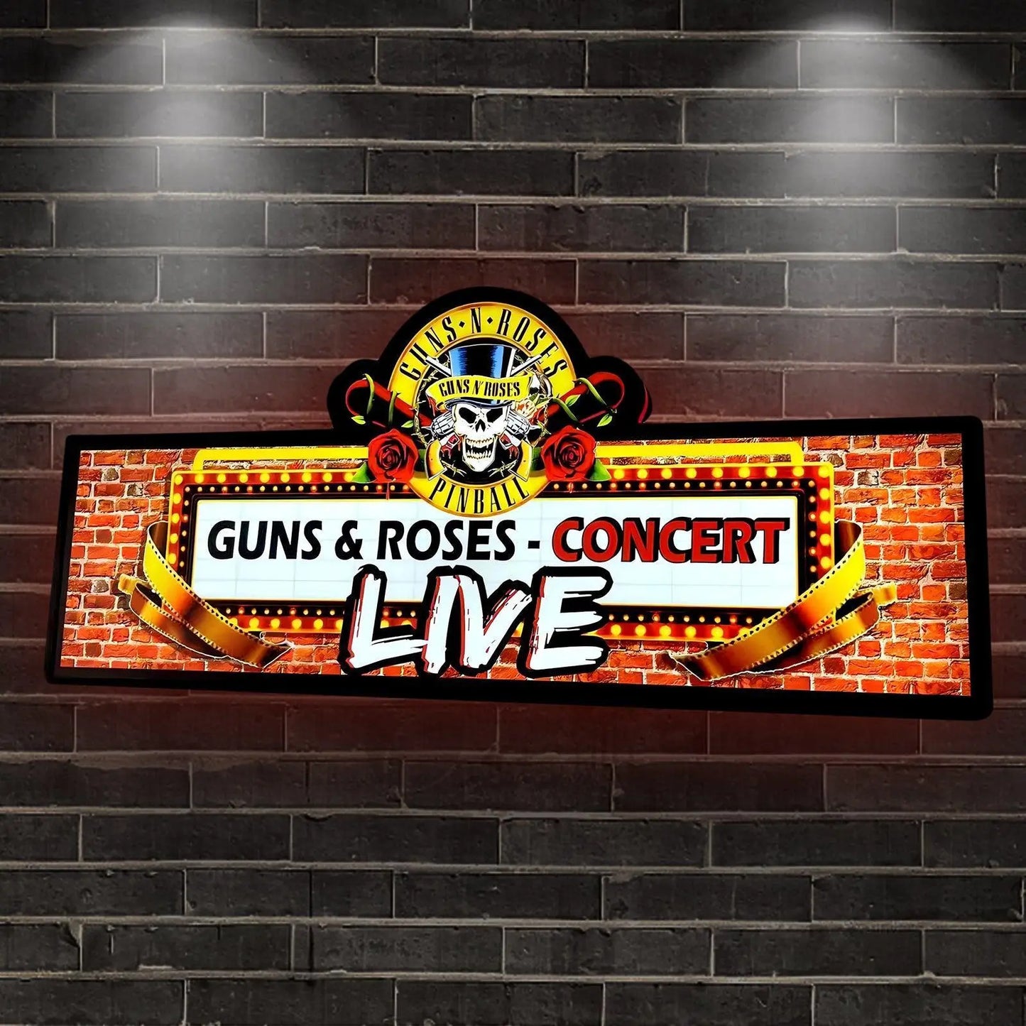 Guns Roses Pinball Topper LED Lightbox Lightbox Rock Your Game FYLZGO Signs