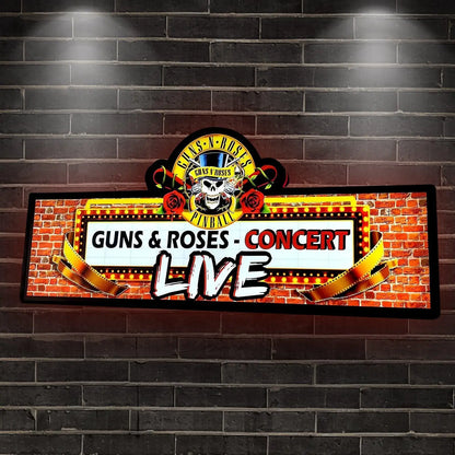Guns Roses Pinball Topper LED Lightbox Lightbox Rock Your Game FYLZGO Signs