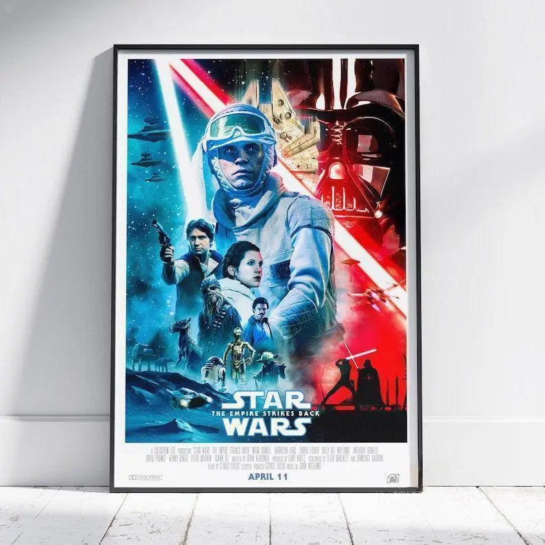 Star Wars Empire Strikes Back Poster, Luke Skywalker Wall Art, 3d Printed Movie Poster FYLZGO Signs
