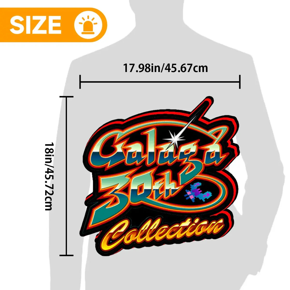 Galaxian Logo 3D Printed LED Lightbox for Gaming Room Decor, Galaga Classic Arcade Gaming Lightbox FYLZGO Signs