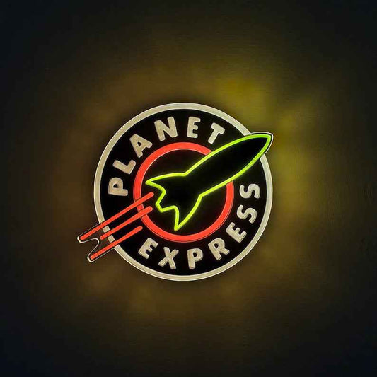 Planet Express LED Sign: Futurama Fan Art, Edge Lit Night Light