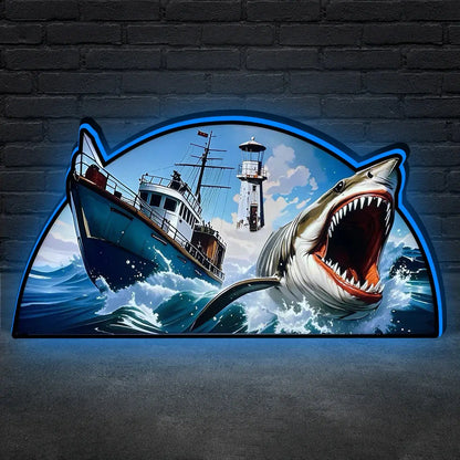 New Arrival Jaws Pinball Topper 3D printed lightbox for  Pinball Machine, Dimmable, and USB powered FYLZGO Signs