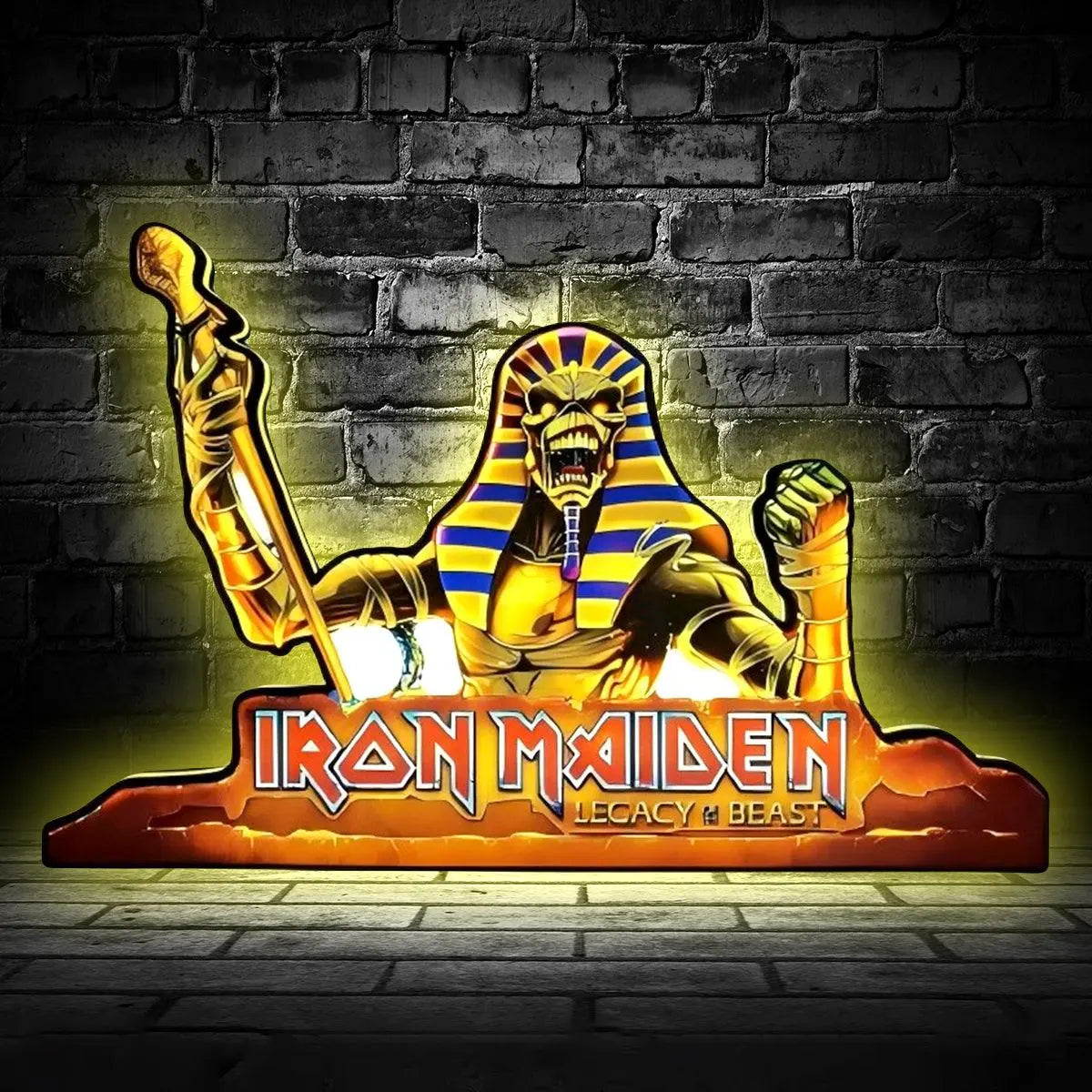 Iron Maiden Legacy of the Beast Pinball Topper LED Lightbox, Arcade Game Led Lightbox, Perfect for Game Room or Pinball Machine FYLZGO Signs