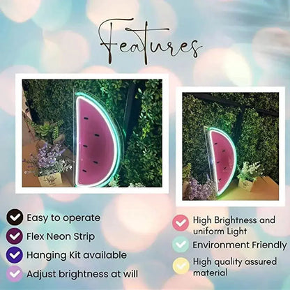 Watermelon Neon Sign, UV Printed  13 x 14 Inches Fruit Neon Aesthetic Decorations for Home, Juices Bar ,Nursery, Parties FYLZGO Signs